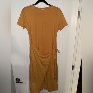 Zara Orange Midi Wrap Dress